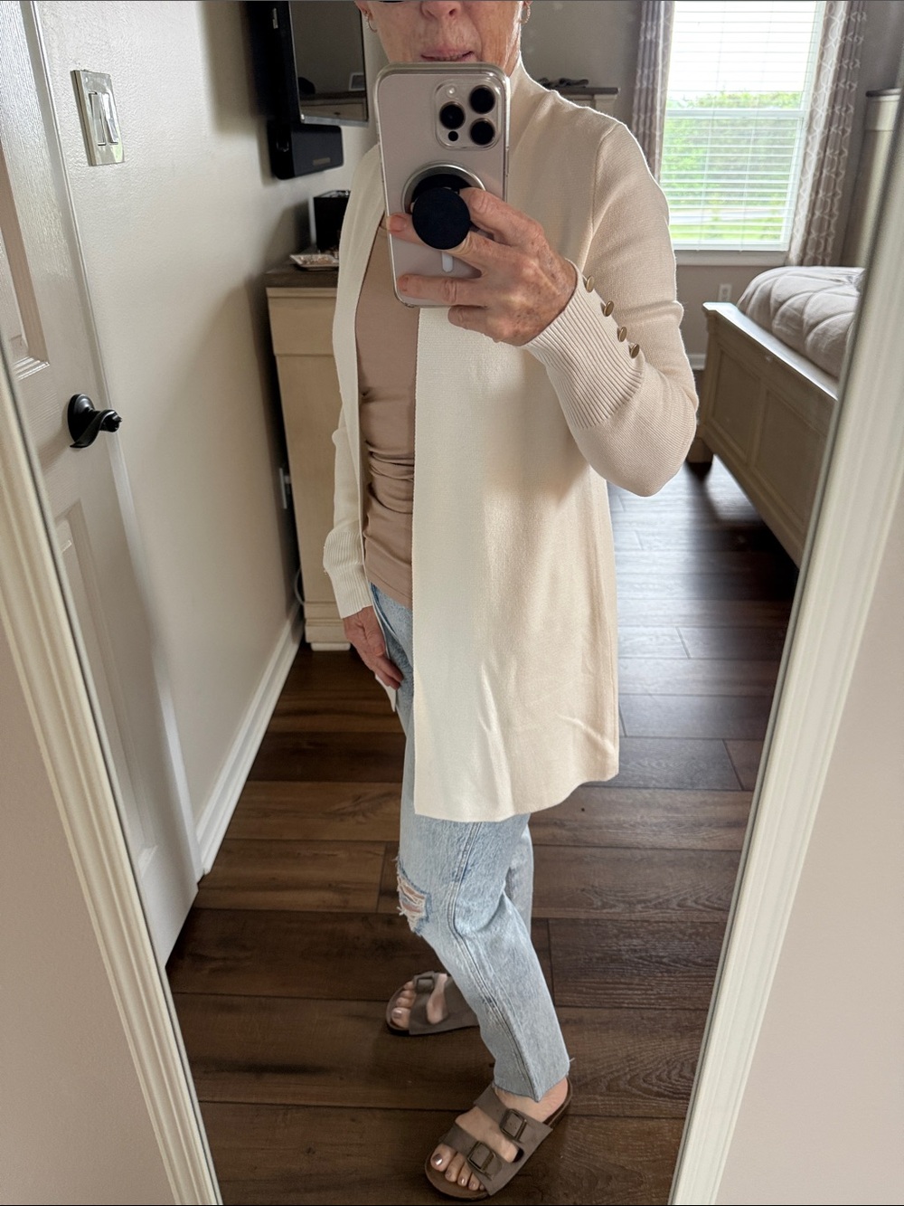 Cyrus Drape Front Mid Length Cardigan - Picture 3 of 13